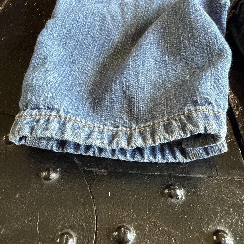 VTG Baby Gap Carpenter Lined Bibs Overalls Denim Jeans 3-6mo Y2K Logo 12/05 Bear